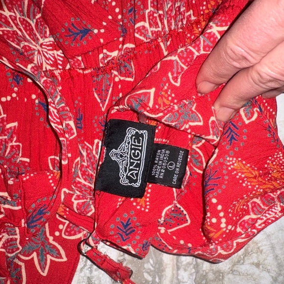 Angie Large Floral Patterned Summer Mini Halter Dress EUC - Picture 7 of 7